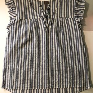 Striped Blue and White Women's Top